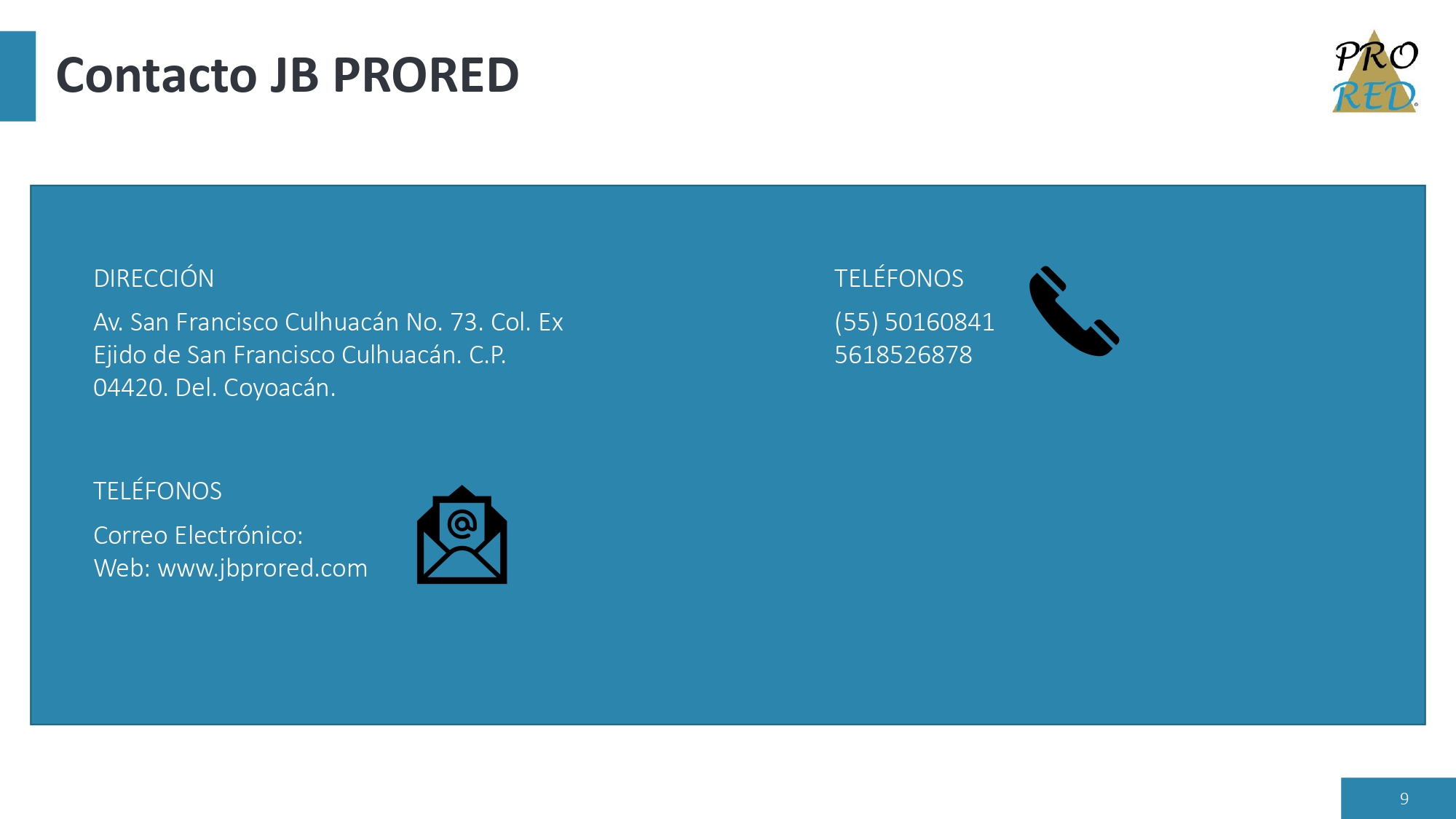 Página 9 del CV PRORED.
